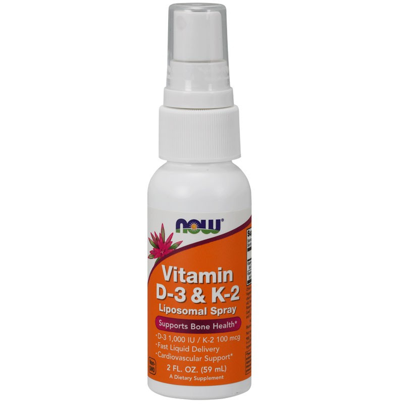 NOW Vitamin D-3&K-2 Liposomal Spray 59ml