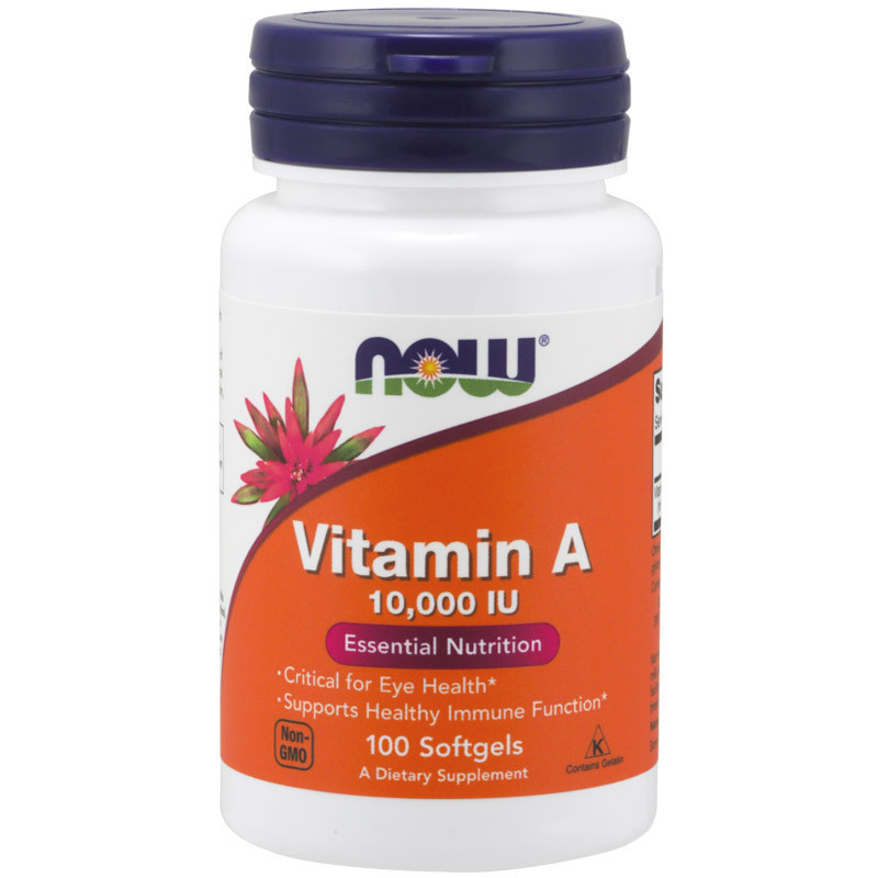 NOW Vitamin A 10,000 IU From Fish Liver Oil 100caps