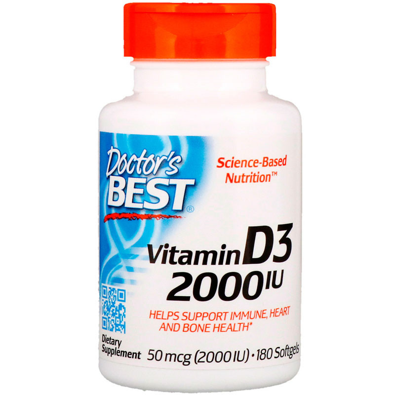DOCTOR'S BEST Vitamin D3 2000 IU 180caps