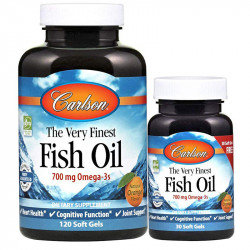 CARLSON The Very Finest Fish Oil 700mg Omega-3s 120caps + 30caps