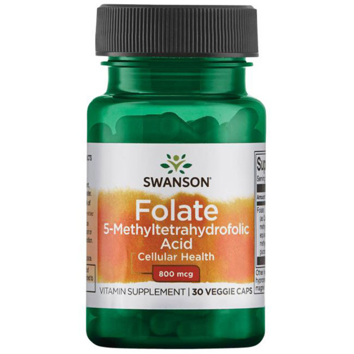 SWANSON Folate 5-Methyltetrahydrofolic Acid 400mcg 30vegcaps