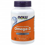 NOW Molecularly Distilled Omega-3 Odor Controlled-Entric Coated 90caps