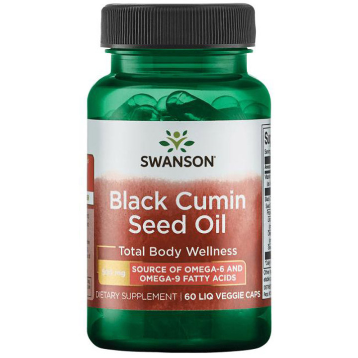 Black Cumin Seed Oil 60 kapsułek, Swanson – ekstrakt z czarnego kminku wspomagający czynności trawienne oraz poprawiający zdrowi