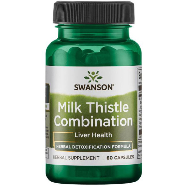 Milk Thistle Combination 60 kapsułek, Swanson – formuła jest wzmocniona ziołami oczyszczającymi wątrobę!