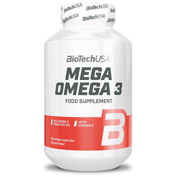 Mega Omega 3 180 kapsułek, Biotech USA – kwasy tłuszczowe wspierające ogólne zdrowie organizmu!