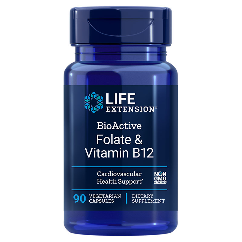 LIFE EXTENSION BioActive Folate&Vitamin B12 90vegcaps