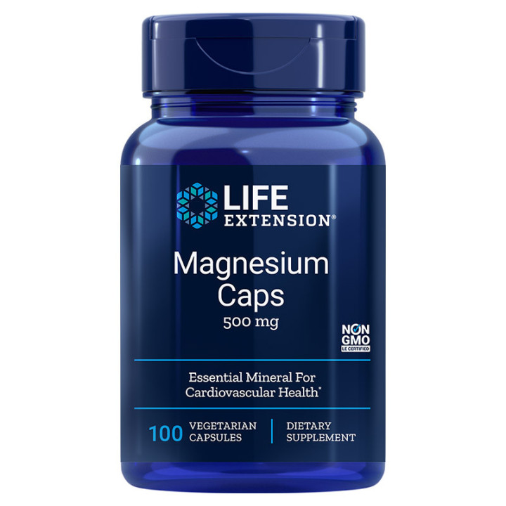 Magnesium Caps 500mg 100 kapsułek, Life Extension – zawiera 4 formy magnezu dla wsparcia zdrowia całego organizmu!