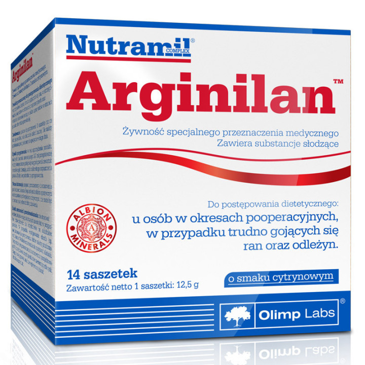 Nutramil Arginilan 14 saszetek, Olimp – produkt specjalnego przeznaczenia medycznego na rany oraz odleżyny!
