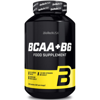 Bcaa+B6 200 tabletek, Biotech USA – skutecznie hamuje katabolizm, wspiera regenerację i rozbudowę masy mięśniowej!