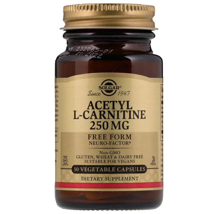 Acetyl L-Carnitine 250mg, Solgar – produkt ułatwiający przyspieszenie metabolizmu oraz redukcję tkanki tłuszczowej!