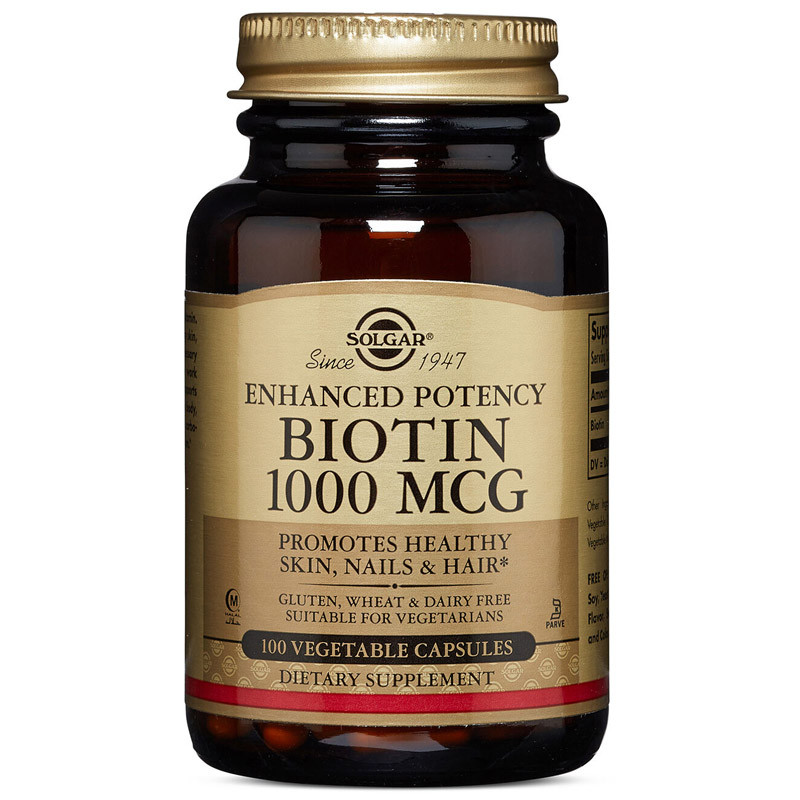 SOLGAR Enhanced Potency Biotin 1000mcg 100vegcaps