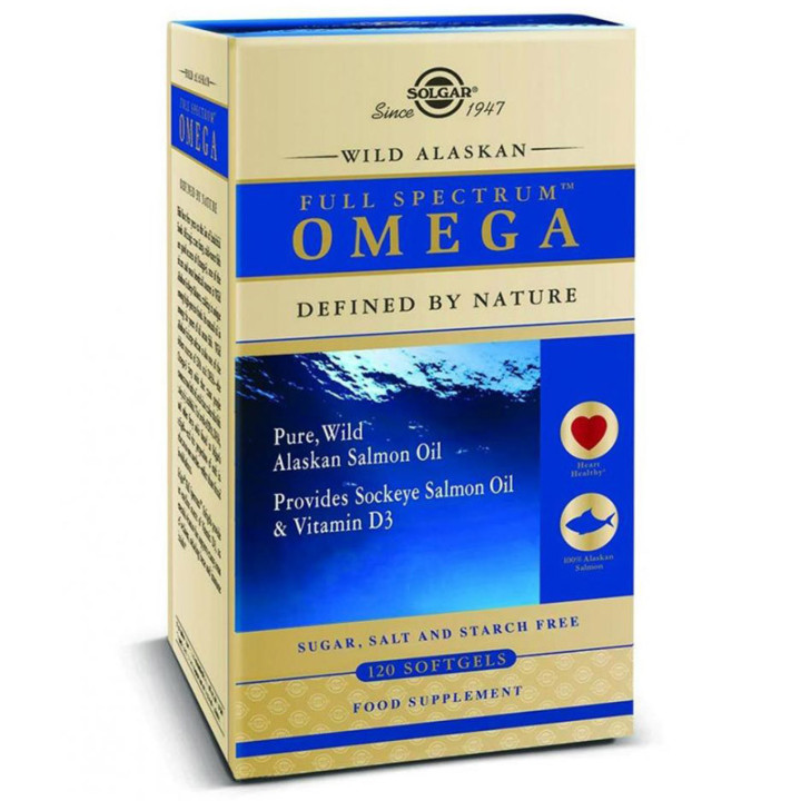 Wild Alaskan Full Spectrum Omega 120 kapsułek, Solgar – kluczowe kwasy tłuszczowe dla zdrowia układu sercowo-naczyniowego!