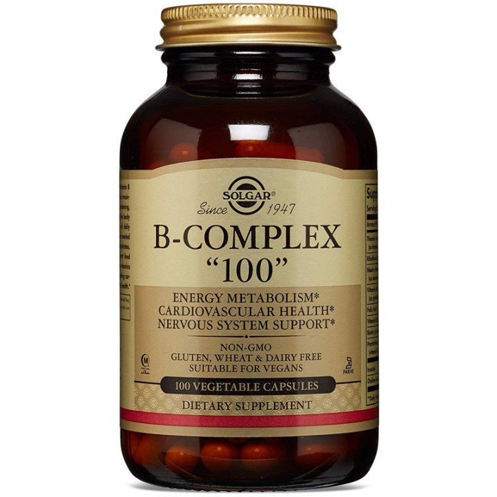 Vitamin B-Complex ''100'' 100 kapsułek, Solgar – kompleks witamin B w wysokich dawkach dla zdrowia organizmu!