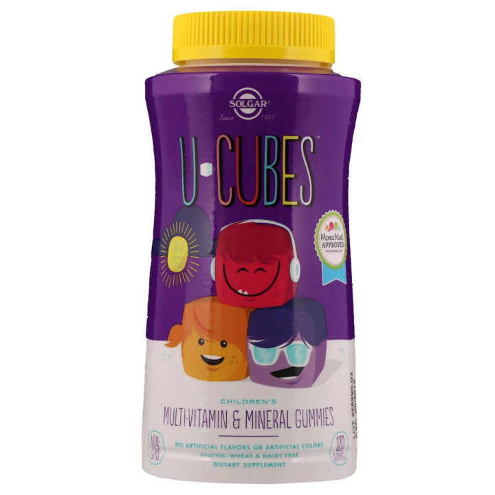 U-Cubes Multi-Vitamin And Mineral Gummies 120 żelków, Solgar – świetna formuła witaminowo-minerałowa stworzona dla dzieci!