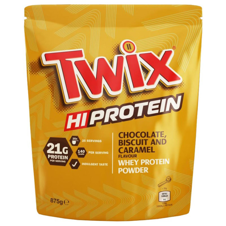Hi Protein 875g, Twix – pyszna odżywka białkowa o smaku świetnie znanego batona Twix!