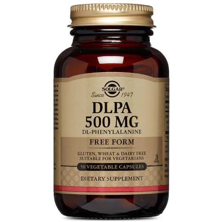 DLPA 500mg Dl-Phenylalanine 50 kapsułek, Solgar – suplement wspierający dobre samopoczucie oraz nastrój!