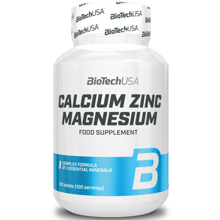 Calcium Zinc Magnesium 100tabs, Biotech USA - dla kości, mięśni!
