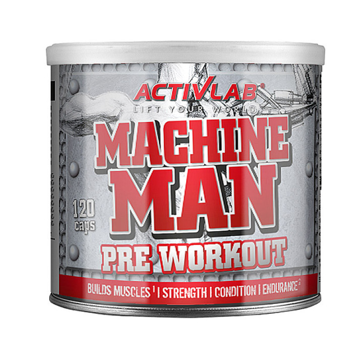 Machine Man Pre Workout 120 kapsułek, Activlab – kompleksowa formuła przedtreningowa zapewniająca odpowiedniego kopa!