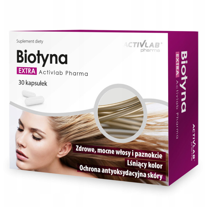 Biotyna Extra 30 kapsułek, Activlab – wpływa na jakość włosów, paznokci a także pomaga zachować zdrową skórę!