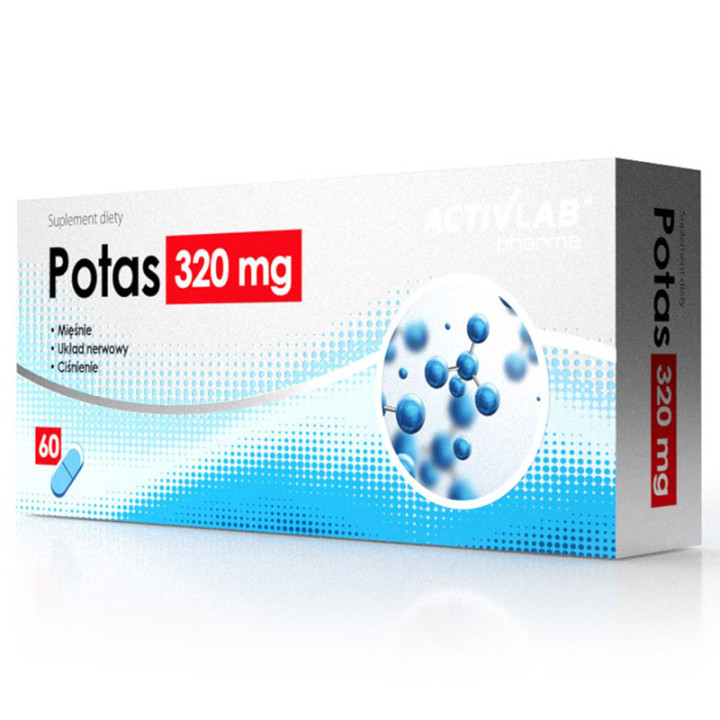 Potas 320mg 60 kapsułek, Activlab – potas wspierający prawidłowe funkcjonowanie mięśni!