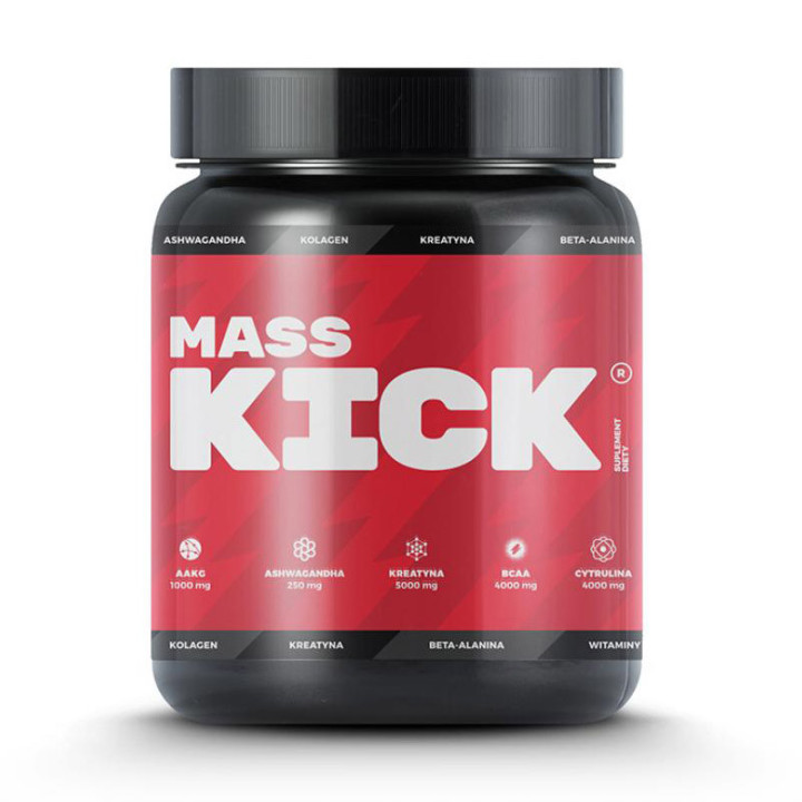 Mass Kick 750g, FitLabs – zaawansowana formuła przedtreningowa o unikalnym składzie dostarczająca mocy i skupienia!