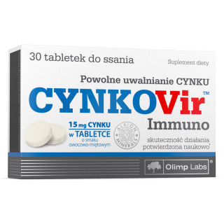 Cynkovir Immuno 15 tabletek, Olimp – cynk w tabletkach do ssania dla wsparcia systemu odpornościowego!
