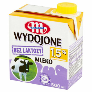 Mleko 1,5% Wydojone Bez Laktozy 500ml, Mlekovita – mleko idealny dla osób z nietolerancją laktozy o zawartości tłuszczu 1,5%!
