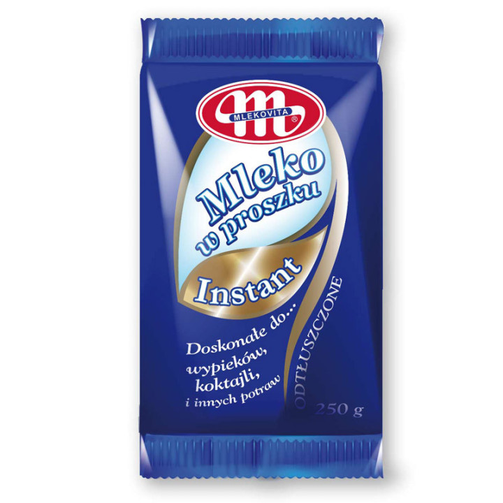Mleko W Proszku Instant Odtłuszczone 250g, Mlekovita – odtłuszczone mleko w proszku, źródło wpania i pełnowartościowego białka!