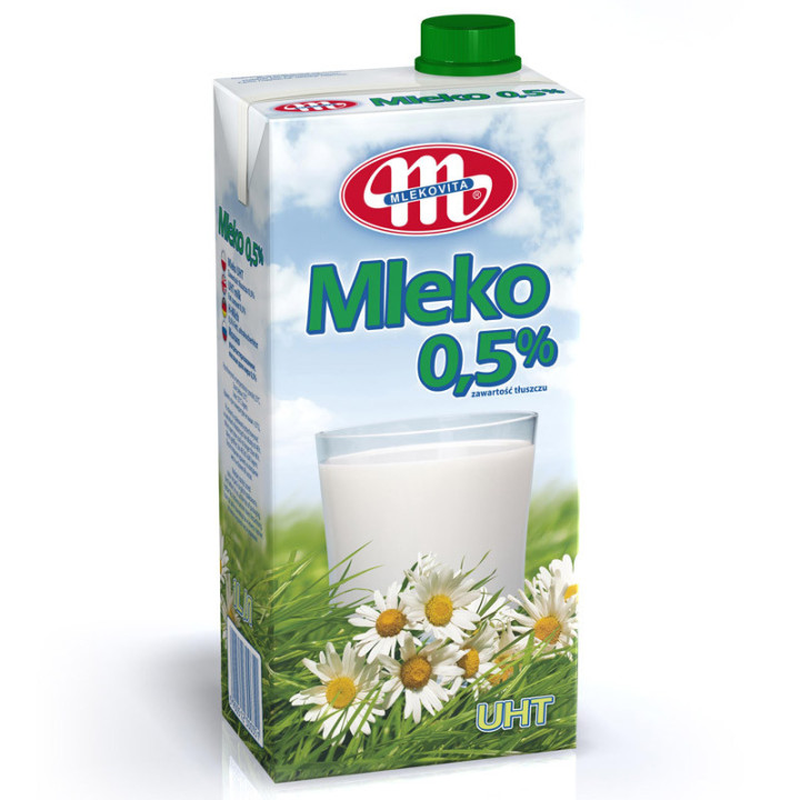 Mleko 0,5% UHT 1000ml, Mlekovita – mleko krowie bogate w wapń i pełnowartościowe białko!