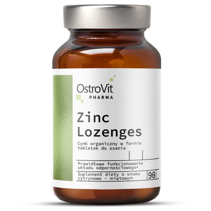 Pharma Zinc Lozenges 90 tabletek, Ostrovit – organiczna forma cynku wspierająca działanie układu odpornościowego!