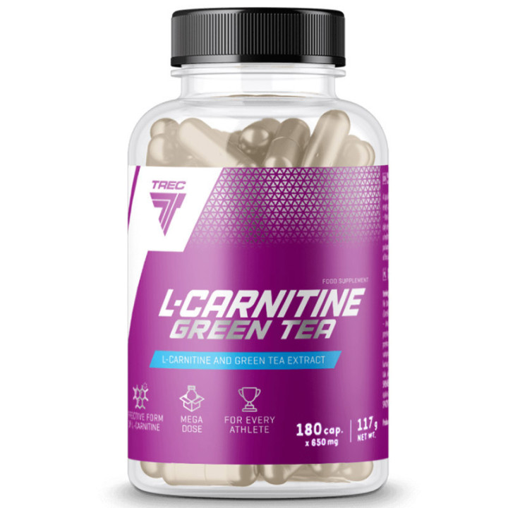 L-Carnitine + Green Tea Softgel 180 kapsuek, Trec - płynna L-Karnityna w miękkich kapsułkach