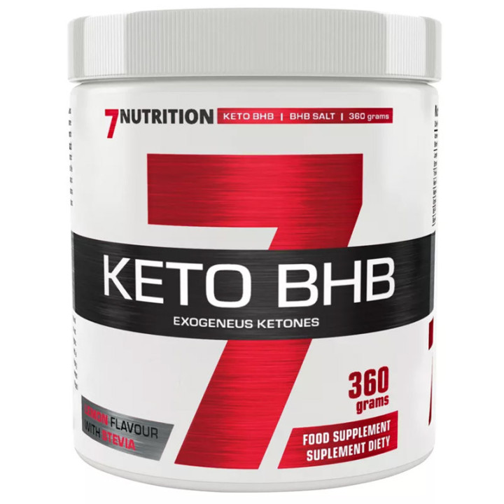 Keto BHB 360g, 7Nutrition – zawiera mieszankę soli mineralnych beta-hydroksymaślanu, wspiera dietę ketogeniczną i dodaje długotr