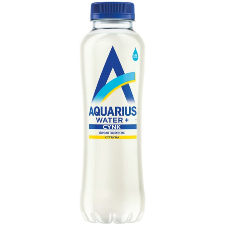 Water+Cynk 400ml, Aquarius – napój o smaku cytrynowym z dodatkiem soli mineralnych i cynku!