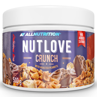 Nutlove Crunch 500g, Allnutrition – pyszny czekoladowy krem z kawałeczkami orzeszków ziemnych, bez dodatku cukru!
