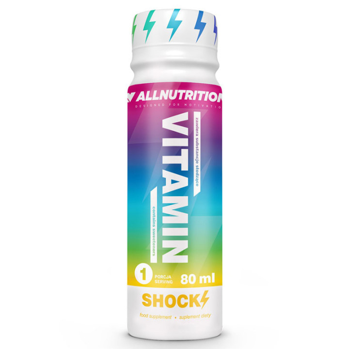 Vitamin Shock Shot 80ml, Allnutrition – soldina porcja witamin I minerałów w formie płynnego shota!