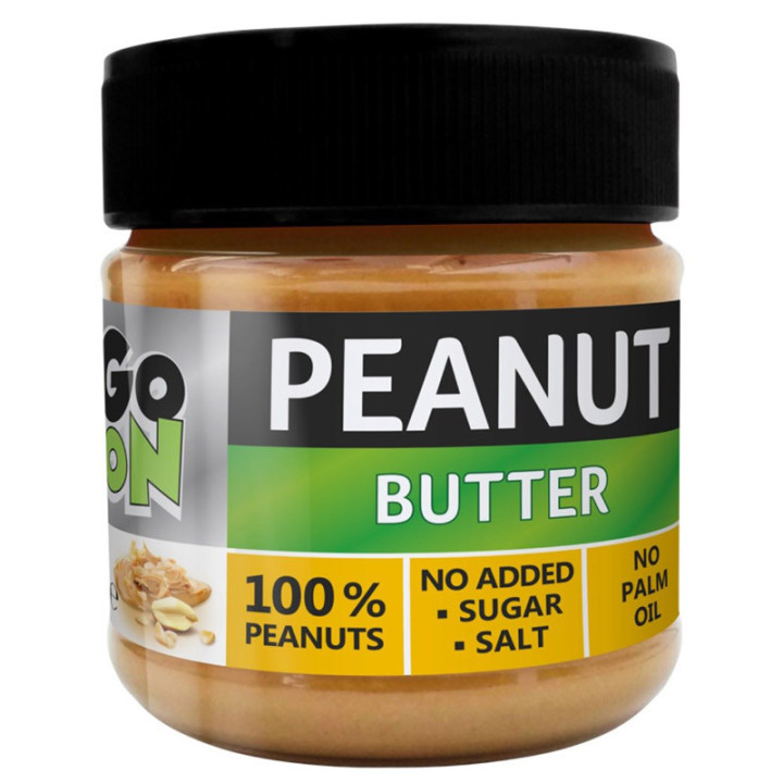 Peanut Butter 100% 180g, GO ON – produkt stworzony w 100% z orzeszków arachidowych, bez żadnych dodatków!