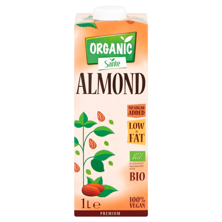 Organic Almond 1000ml, Sante – pyszny migdałowy smak i minimalna ilość kalorii!