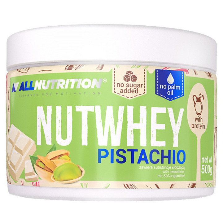 Nutwhey Pistachio 500g, Allnutrition – gęsty, wysokobiałkowy krem z niską zawartością cukru!