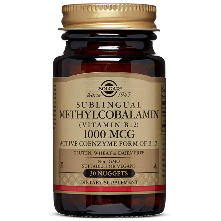 Sublingual Methylcobalamin (Vitamin B12) 1000mcg 30 pastylek, Solgar – witamina B12 wspierająca produkcję czerwonych krwinek!
