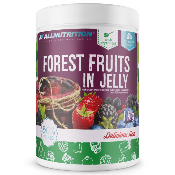 Forest Fruits In Jelly 1000g, Allnutrition – pyszna frużelina na bazie świeżych i soczystych owoców leśnych w delikatnym żelu be