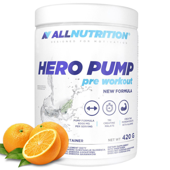 Hero Pump Pre Workout 420g, Allnutrition – mocno pompująca przedtreningówka bez stymulantów!