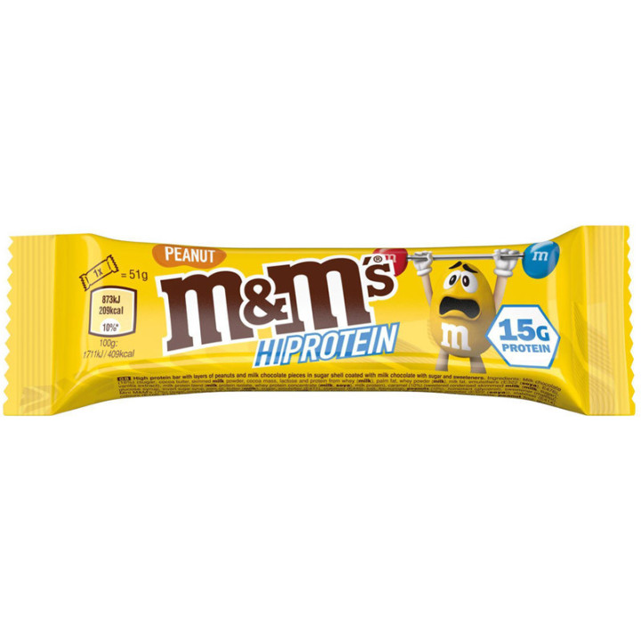 Hi Protein Bar 51g, M&M's – pyszny baton z chrupiącymi oryginalnymi mini M&M's!