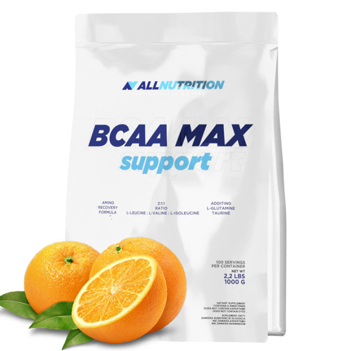 BCAA Max Support 1000g, Allnutrition – aminokwasy rozgałęzione wzbogacone o L-glutaminę i taurynę!