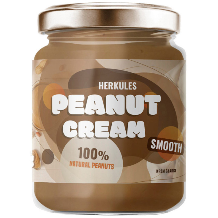 Peanut Cream 500g, Herkules – pyszny krem orzechowy będący źródłem cennych kwasów tłuszczowych!