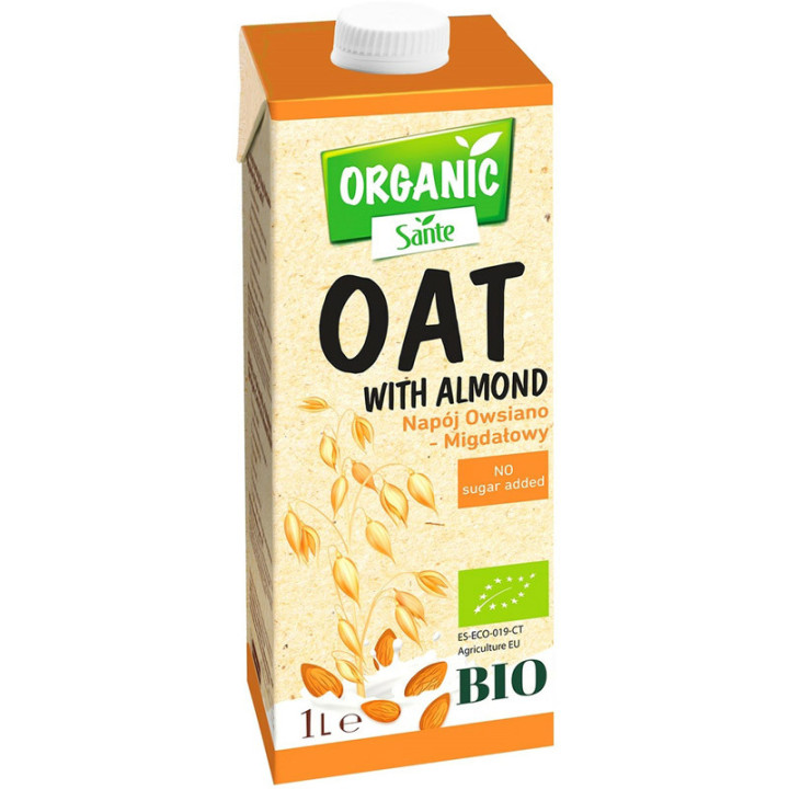 Organic Oat With Almond 1000ml, Sante – pyszny zamiennik mleka, również dla wegan i wegetarian!
