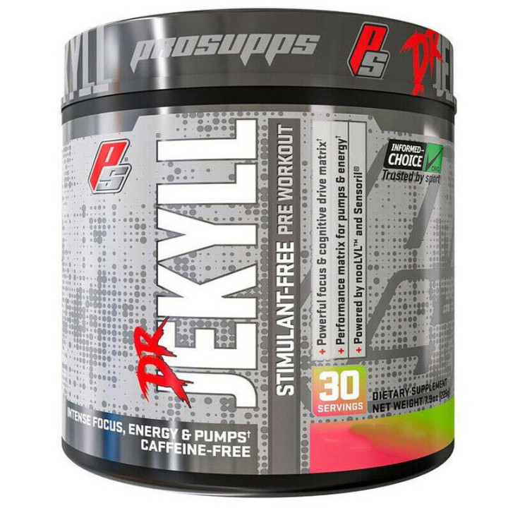 Dr Jekyll Stimulant-Free 216g, Prosupps – silne skoncentrowana formuła przedtreningowa bez stymulantów!
