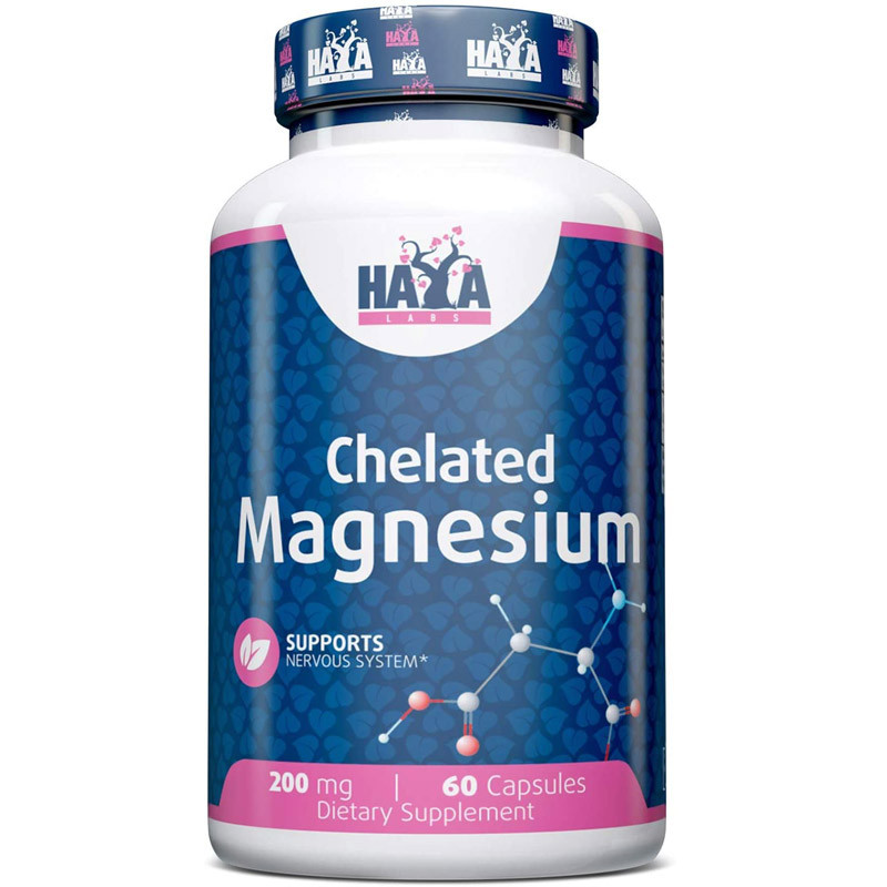 HAYA LABS Chelated Magnesium 200mg 60caps