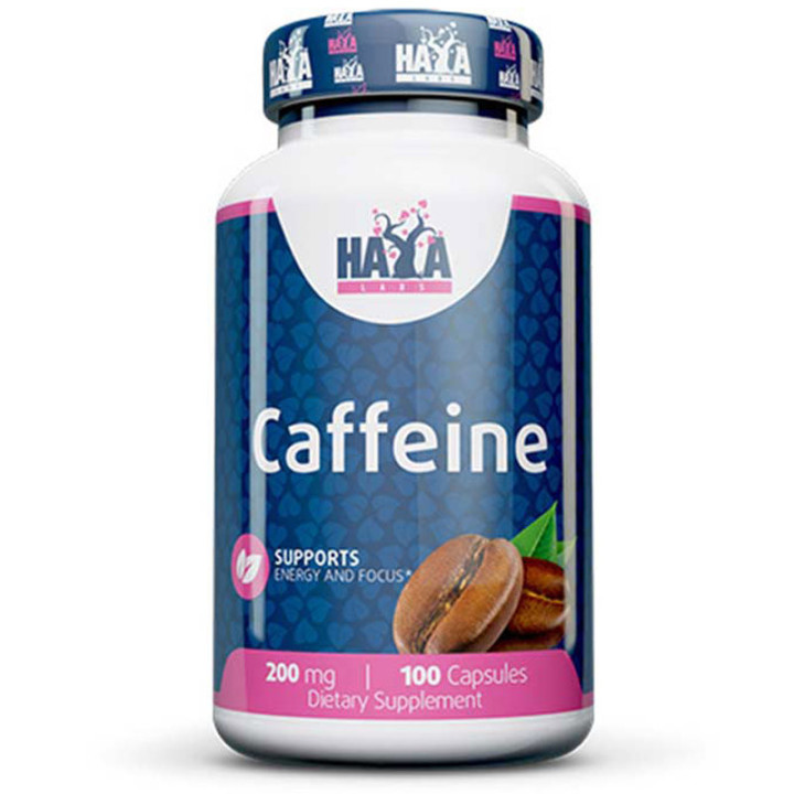 Caffeine 200mg 100 kapsułek, Haya Labs – 200 mg kofeiny w porcji!