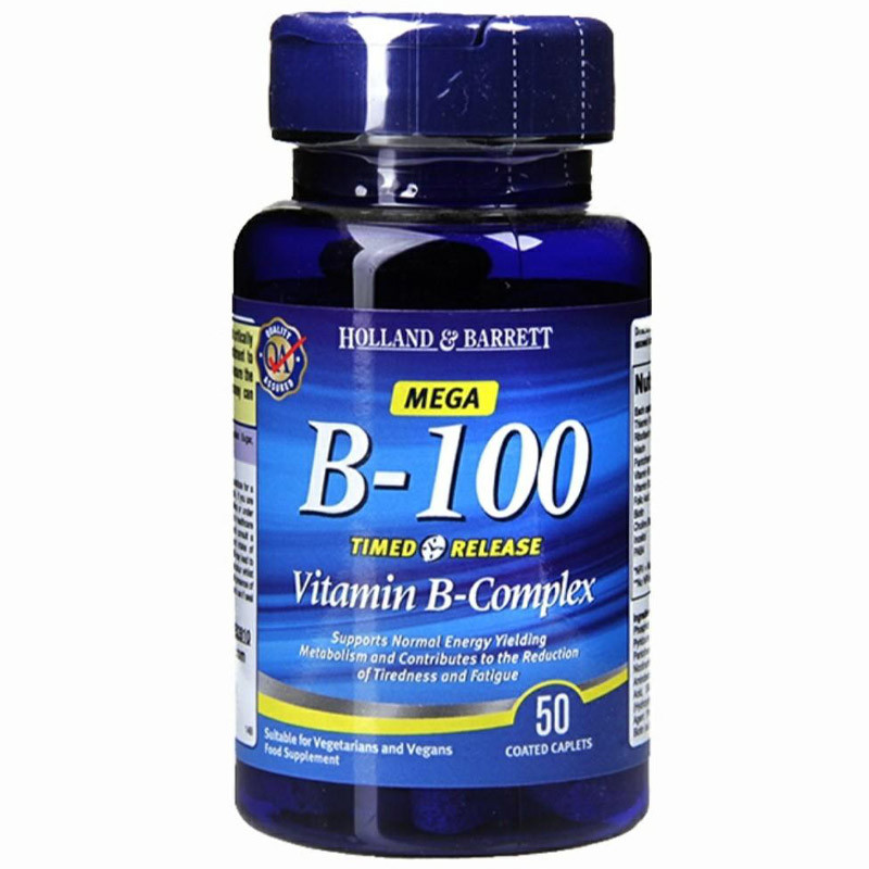 HOLLAND & BARRETT Mega B-100 Timed Release Vitamin B-Complex 50tabs
