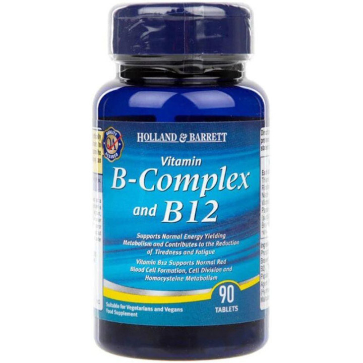 Vitamin B-Complex And B12 90 tabletek, Holland & Barrett – wsparcie układu nerwowego!